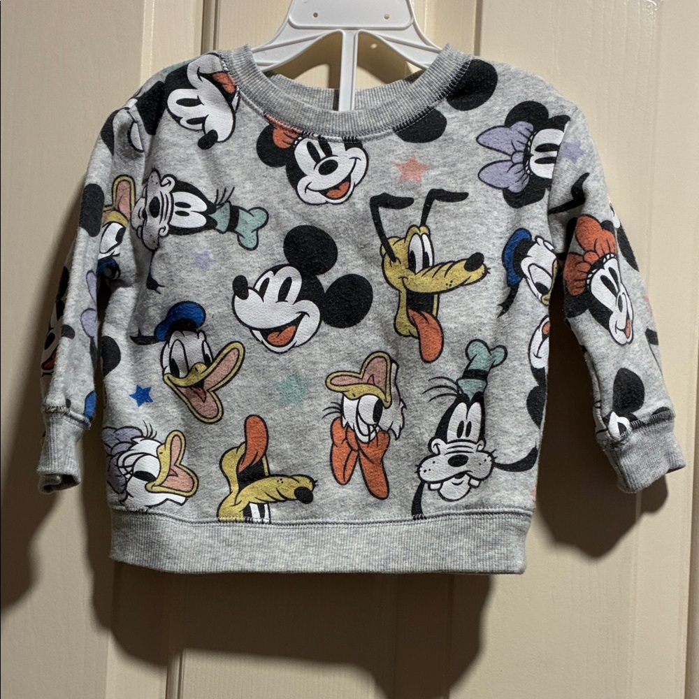 Disney Kids Gray Sweatshirt with Mickey and Friends